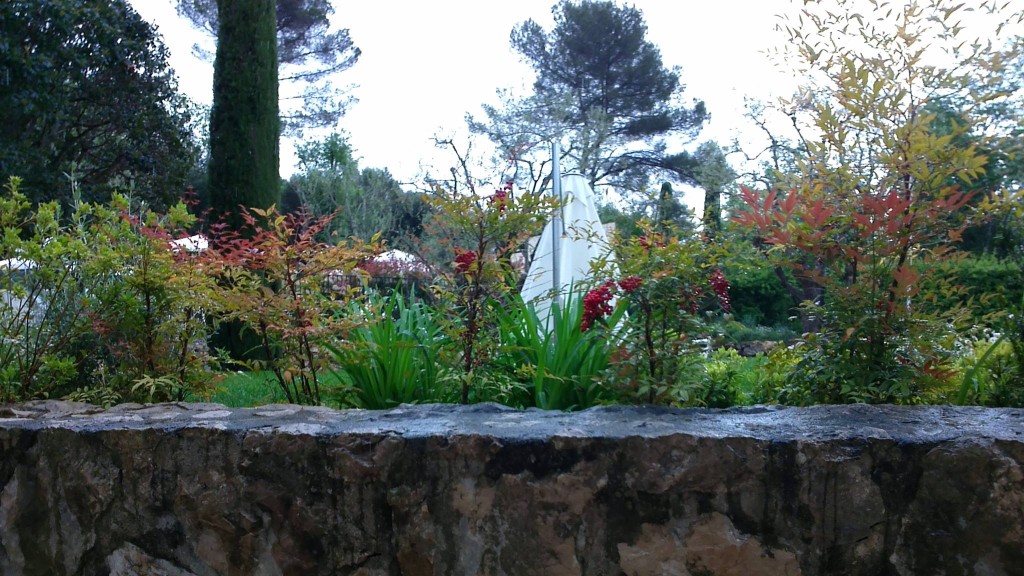 The view from the terrace on a cold and soggy Sunday morning.